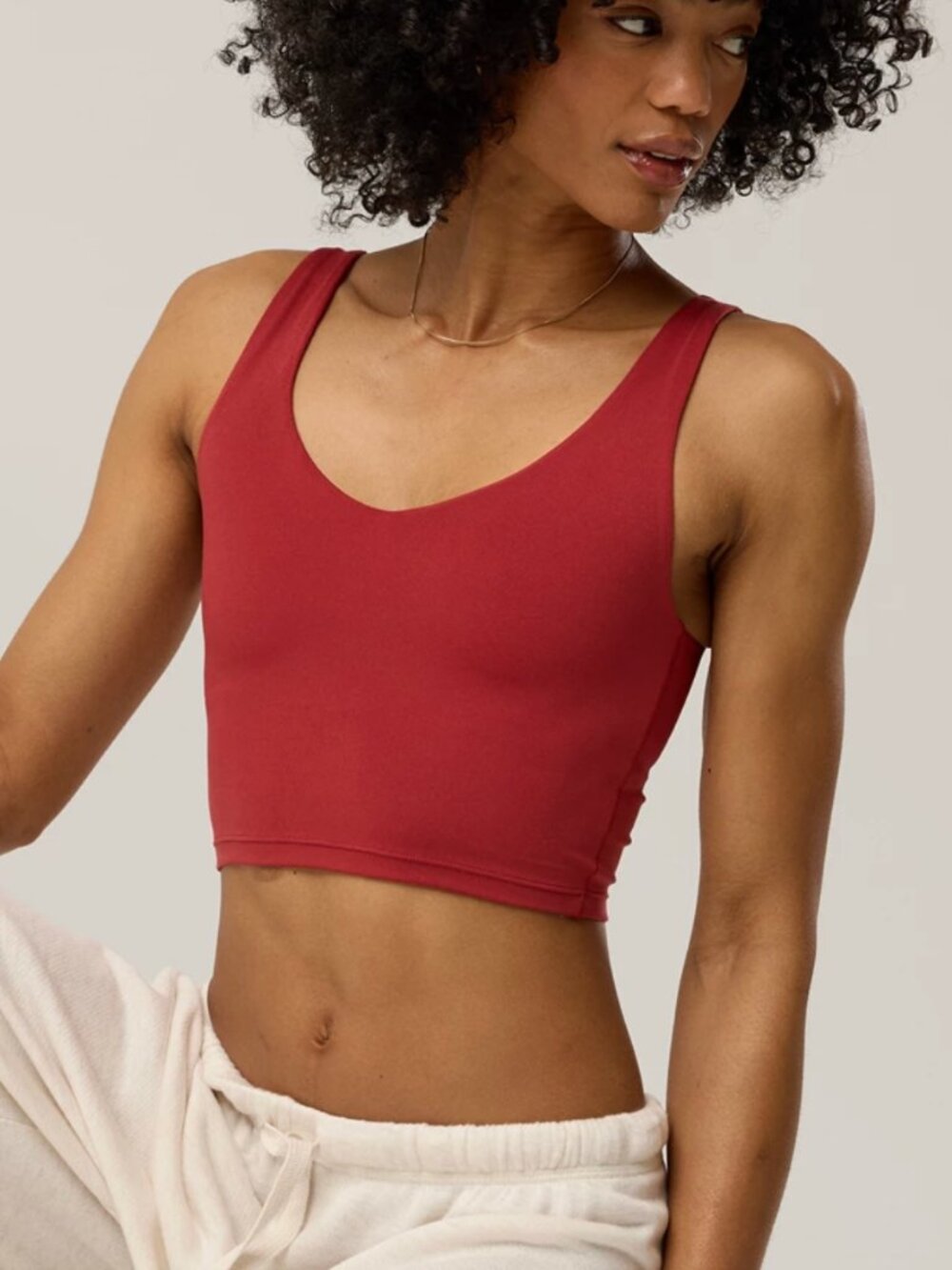 Aerie - Offline Real Me Low Key Longline Sports Bra - M, Summer Burgundy (NWT)